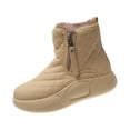 thumbnail image 1 of Bottes d'Hiver Doublées Chaudes Bottillons Courts Dames Mode Bottes Courtes Mode pour Randonnée Randonneuse Hiver 38 Kaki, 1 of 9
