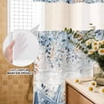 thumbnail image 3 of No Hook Shower Curtain, Blue Coastal Shower Curtains for Bathroom with See Through Top Window, Summer Beach Starfish Weeping Eucalyptus Vintage Waterproof & Washable Bath Curtain Extra Long 72"x96", 3 of 9