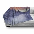 thumbnail image 3 of Winter Soft Flannel Fleece Blanket, Frozen River in a Wintry Landscape Finnish Lapland at Sunrise Arctic Nordic Country, Cozy Plush for Indoor and Outdoor Use, 70" x 90", Multicolor, by Ambesonne, 3 of 6