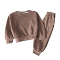 thumbnail image 2 of Cowsor Kids Lounge Set Long Sleeve Neck and Long Pants Two Piece Soft Sleepwear Outfits, 2 of 4