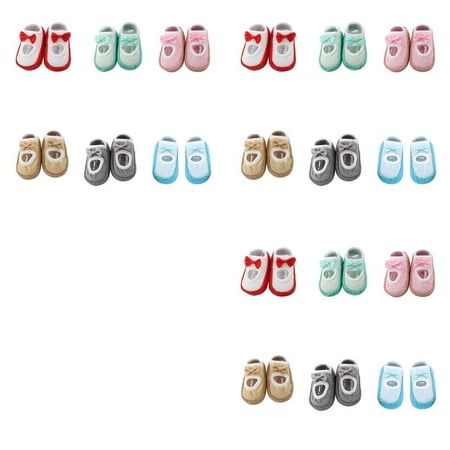 

wrea3pcs 1 Pair Newborn Indoor Shoes Infant First Walk Tollder Shoes Baby Prewalker Floor Socks Anti Slip Soft Sole Sock