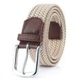 thumbnail image 1 of Cinturón elástico trenzado, cinturón tejido elástico Cinturón elástico de lona Cinturón de lona con hebilla de alfiler para hombres y mujeres Cinturón de lona tejido para jóvenes estudiantes, 1 of 8