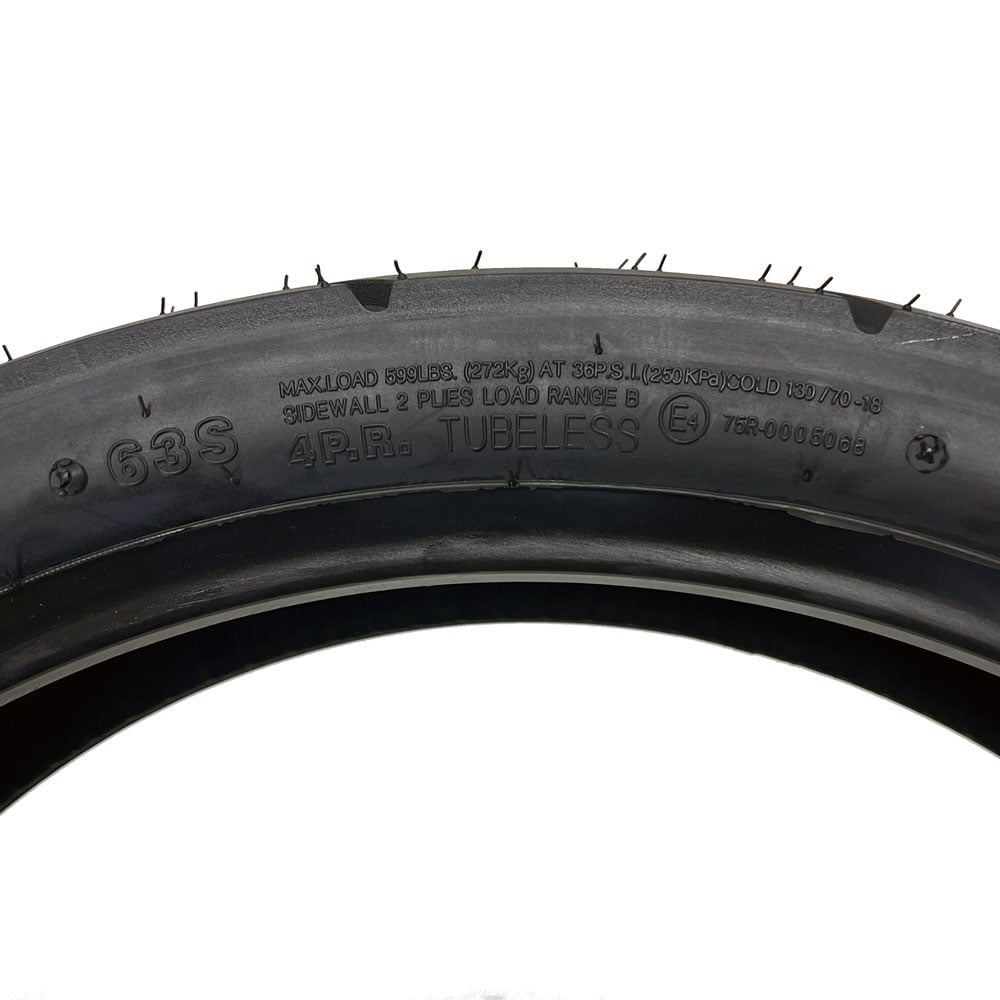 MMG Motorcycle Front Tire 130/70-18 Street Tread Tubeless Type for Cruisers and Touring