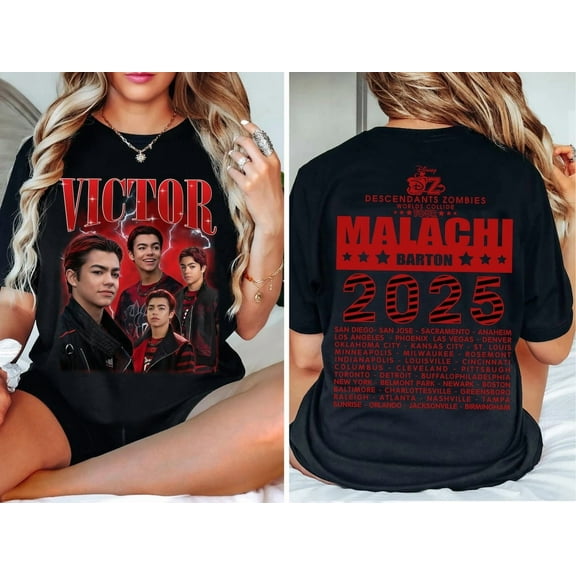 Disney Malachi Barton Bootleg Shirt, Descendants Zombies World Collide Tour, The Rise Of Red Tee, Descendants Concert