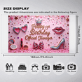 thumbnail image 3 of Sparkling Pink Hearts Happy Birthday Banner for Teenage Girls Birthday Party Glitter Decoration, 3 of 8