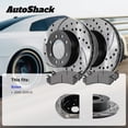 thumbnail image 3 of AutoShack Front & Rear Brake Rotors & Premium Pads for Scion, tC 2005-2010, FWD L4 2.4L - E-Coated Drilled & Slotted - ShadowGuard, 3 of 5