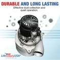 thumbnail image 3 of LifeSupplyUSA Central Vacuum 3 Stage Motor Replacement, 120V, 1200 Watt High Suction Tangential Bypass Discharge Blower Horn with Wires, 3 of 5
