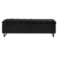 thumbnail image 2 of Danielle Rectangular Storage Bench Black Velvet  Upholstered Hand Woven, 2 of 9