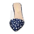 thumbnail image 6 of BLISSFUL STEP Women's Polka Dots Clear Block Heels Slides Mules, 6 of 7