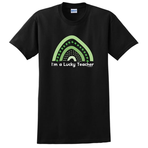 St Patricks Day Shirt For Women I'm A Lucky Teacher Short Sleeve T-Shirt Small Black