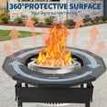 thumbnail image 5 of Ataujin Round Propane Fire Pit, Fire Pit Table Surround, 360° Safety Barrier for Solo Stove, Steel Campfire Table, UV-Resistant Outdoor Patio Accessory, Rustproof Metal Portable Fire Pit Stand, 5 of 8