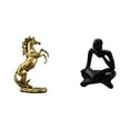 thumbnail image 1 of Estatua De Caballo Pensador Abstracta Hecha A Mano, Figura Decorativa De Mesa Para Sala De Estar, Oficina, Estantería, Hoteles, Chimenea, Artesanía Ligera., 1 of 8