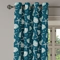 thumbnail image 3 of Ambesonne Marine Grommet Curtain, Coastal Seashell Starfish, 50"x63", Pale Petrol Blue Eggshell, 3 of 5