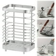 thumbnail image 2 of Gnwei Utensil Holder, Stainless Steel Utensil Drying Rack with Drain Tray, Kitchen Counter Drainer Basket Silverware Cutlery Flatware Holder Forks, Knives, Spoons, Chopsticks Organizer, 2 of 9