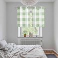 thumbnail image 5 of Sage Green Plaid Kitchen Curtains Small Short 39 Inch Length, Spring Farmhouse Buffalo Checkered Grommet Top Bedroom Living Room Curtains, Light Filtering Cafe Curtain Drapes 2 Panels Set 55''x39'', 5 of 9