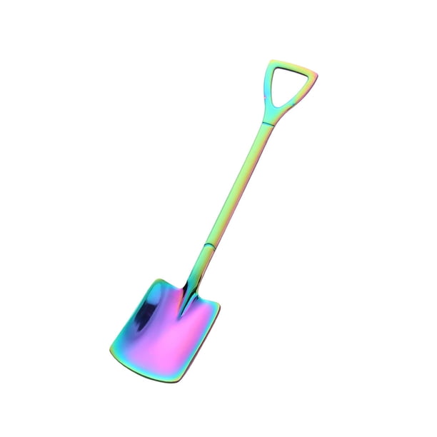 Naiovety Cucharas de pala, cuchara de café de acero inoxidable, cucharillas creativas para café, helado, vajilla, juego de cubiertos, 1 ud. Mostrada Vistoso pala plana Naiovety HA001870-06
