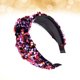 thumbnail image 5 of EeaseMX Diadema de doble capa con lentejuelas y nudo cruzado para mujer (lentejuelas moradas), 5 of 7