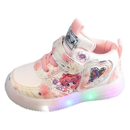 Baby Shoes Girl Formal Sneakers Sensor Light Shoes Casual Shoes Soft Sole Shoes Boys Sneakers Size 6 Months-12 Months