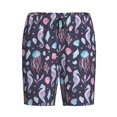 thumbnail image 4 of Naloa Watercolor Marine Animals Men's Short Pajama Pants, Lounge Comfort Shorts with Elasticized Waistband and Side Pockets - XX-Large, 4 of 9