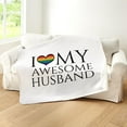 thumbnail image 5 of CafePress - I Heart My Awesome Husband Gay Pride Typography Lo - Sherpa Fleece Throw Blanket 60" x 50", 5 of 5
