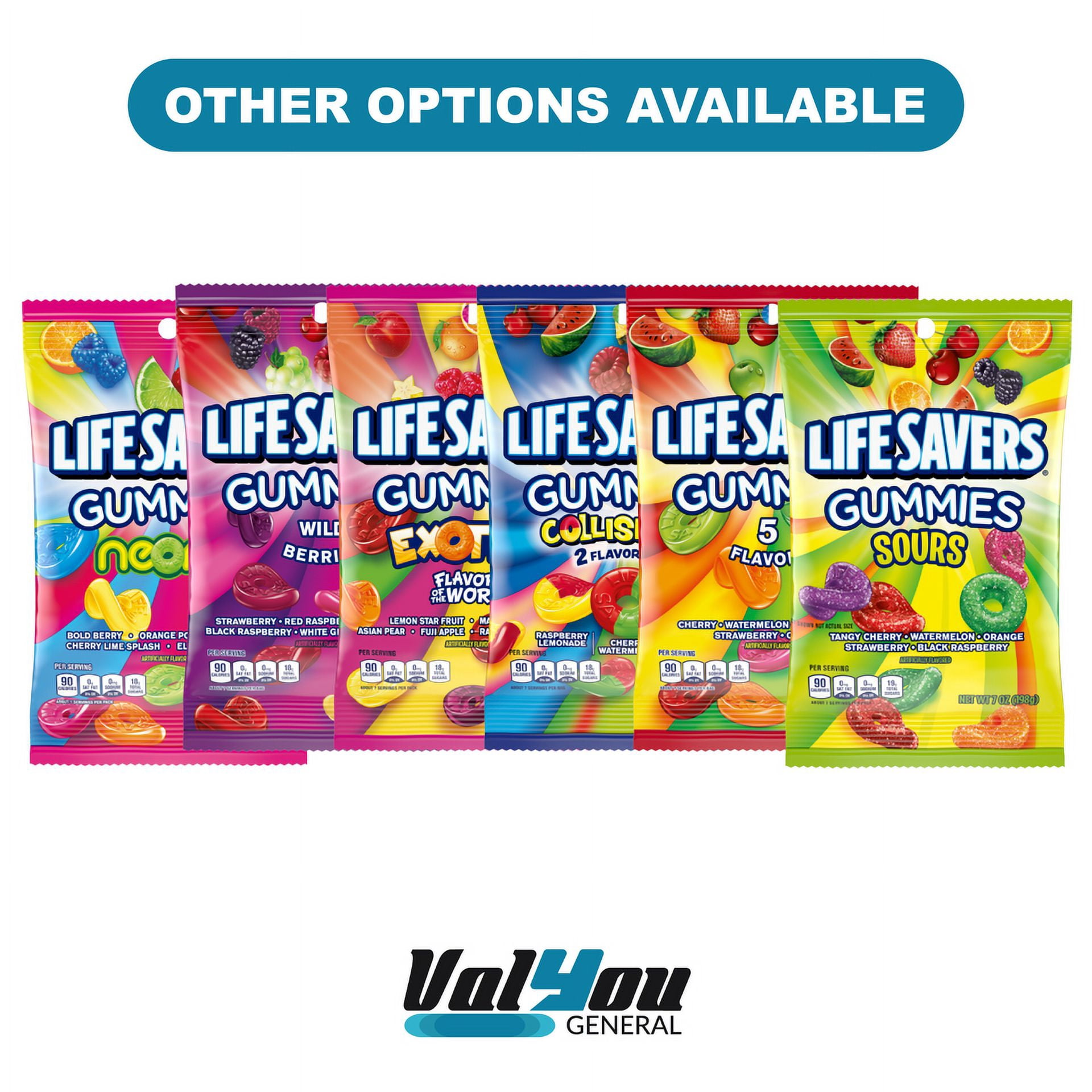 6x Bags Lifesavers Gummies Sours Assorted Chewy Candy 7oz | Fast Shipping!
