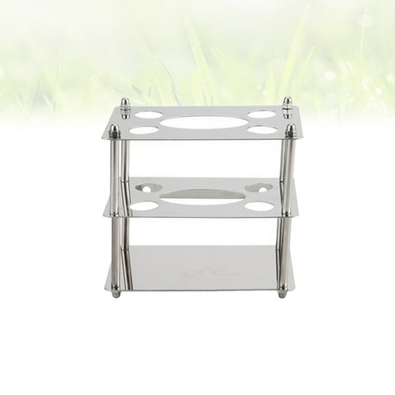 FELTECHELECTR 1Pack Stainless Steel Toothbrush And Toothpaste Holder Silver Square Bathroom Storage Drainage