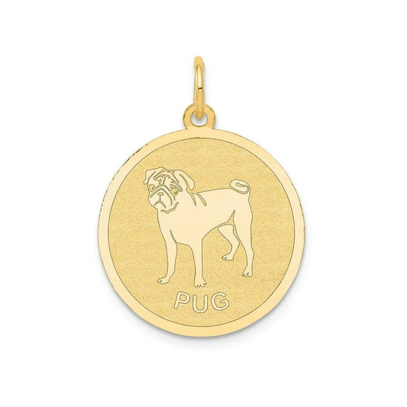 FJC Finejewelers 14k Yellow Gold Pug Disc Charm