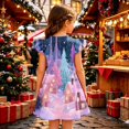 thumbnail image 4 of Grblisyd Christmas Dresses for Kids Girls Casual School Outfits Fashion Graphic Flutter Sleeve A-Line Dress, 4 of 5