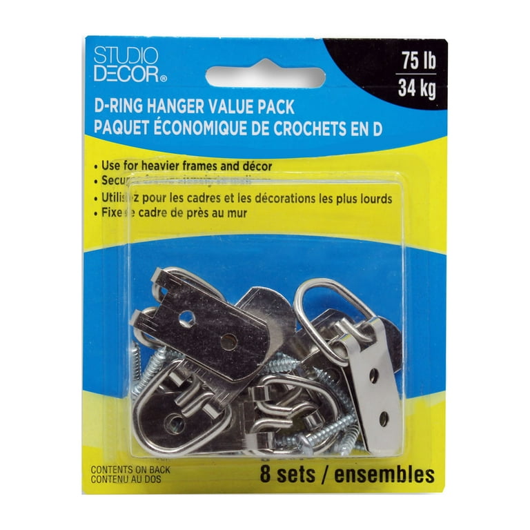 Ook D-Ring Hanger 75 lb 2 pk Ook D-Ring Hanger 75 lb 2 pk