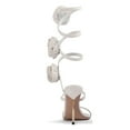 thumbnail image 4 of FSJ Women Sexy Round Open Toe Rose Floral Spiral Ankle Wrap Pumps Stiletto Thin High Heel Lace-up Sandals Prom Wedding Shoes Size 8 Gray, 4 of 4