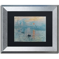Trademark Fine Art "Impression Sunrise" Canvas Art by Claude Monet Black Matte, Silver Frame