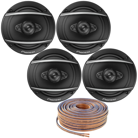 Pioneer 2 Pairs TS-A1680F 6.5" 4-Way 350W A-Series Speakers w/ FREE Speaker Wire