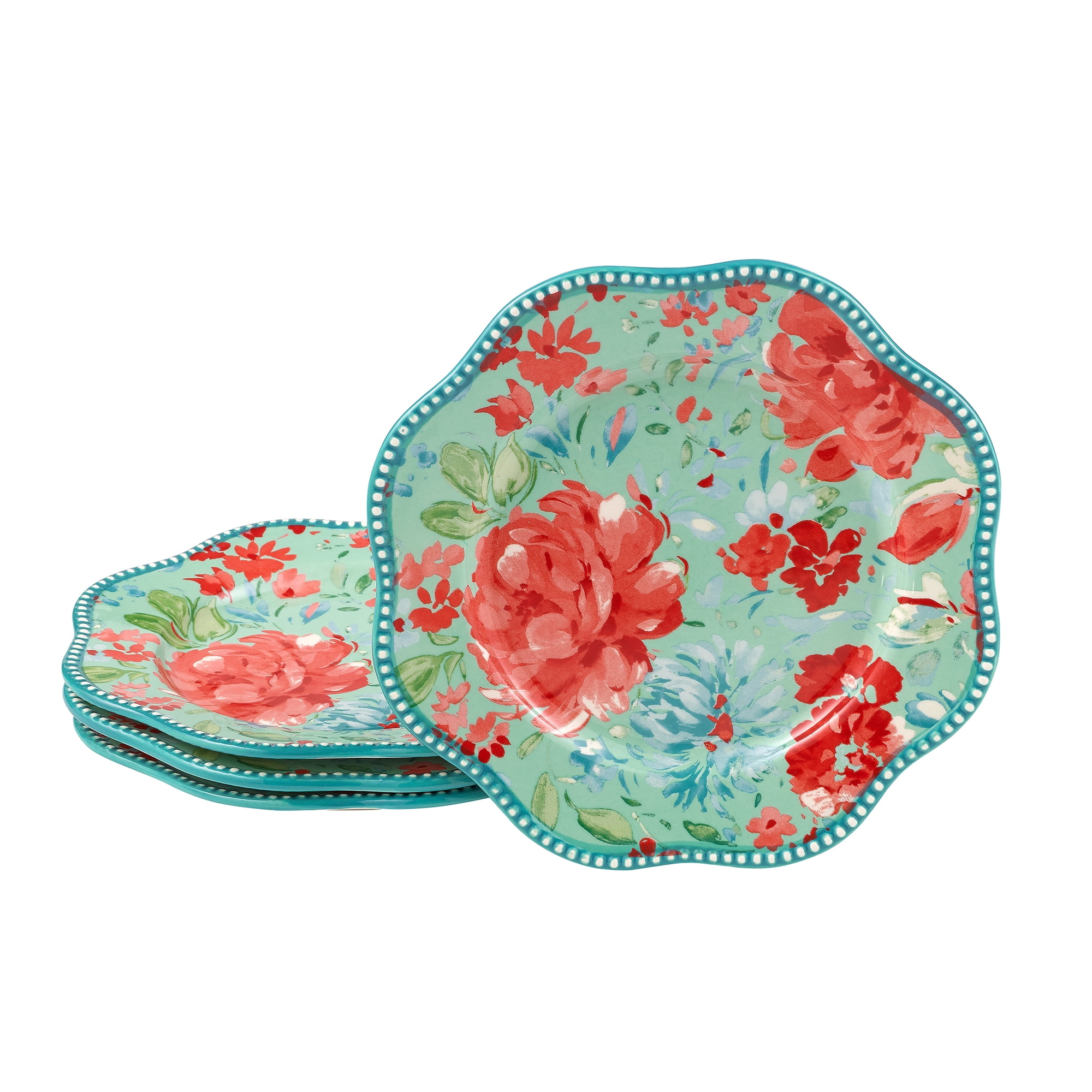 Pioneer Woman Walmart Christmas Salad Dessert Plate Set Of 4