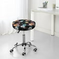 thumbnail image 7 of Xecao's Hibiscus Rose Print Stool Covers offer stylish, washable protection for PU round bar stools, perfect for home or commercial use., 7 of 7