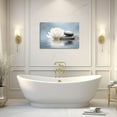 thumbnail image 2 of Zen Wall Art Lotus Flowers Stones on Water Pictures Water Lily Canvas Prints Bathroom Decor Spa Artwork for Yoga Studio Meditation Spiritual Room Framed (Zen-1, 12.00"x18.00"), 2 of 5