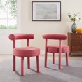 thumbnail image 2 of Side Dining Chair, Set of 2, Pink, Velvet, Kitchen Cafe Bistro Hospitality Restaurant, Modern Contemporary Boutique HB36120, 2 of 11