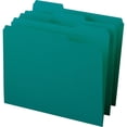 thumbnail image 4 of Carpeta para archivar, reforzada, con lengüeta cortada 1/3, tamaño carta, color verde azulado, 4 of 8