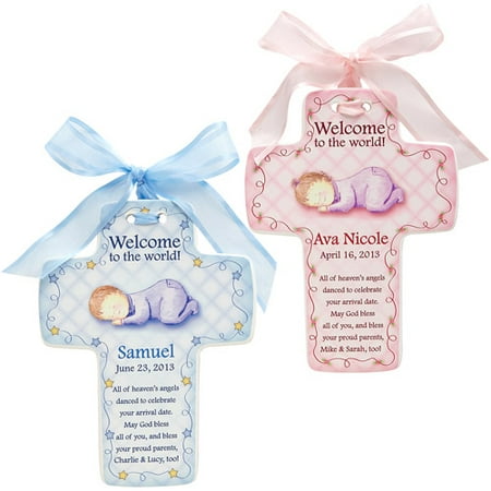 Personalized "Welcome to the World" Cross