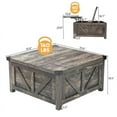 thumbnail image 3 of 35.6" Lift Top Coffee Table with Storage, Farmhouse Square Coffee Table with Charging Ports, Wood Center Table w/Large Hidden Space for Living Room Home Office,Dark Grey, 3 of 9