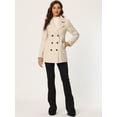 thumbnail image 2 of Abrigo Fieltro Allegra K Beige L Mujer Doble Botonadura, 2 of 6