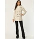 thumbnail image 2 of Abrigo de Fieltro a Media Pierna Allegra K con bolsillo Solapa doble Botonadura para Mujer Beige M, 2 of 6
