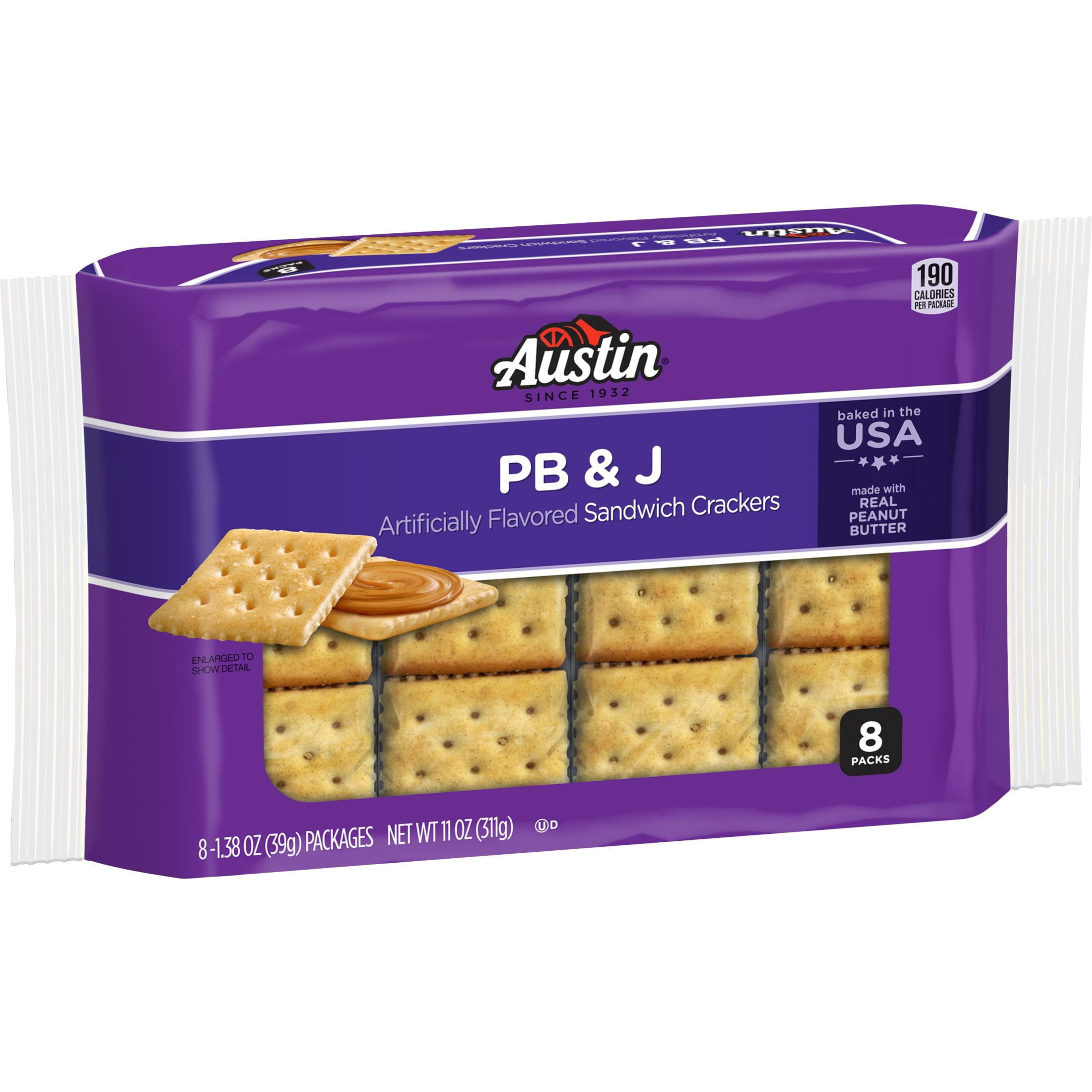 Austin Sandwich Crackers, PB and J, 11 oz, 8 Count