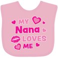 thumbnail image 3 of Inktastic Valentine's Day My Nana Loves Me Hearts and Lips Boys or Girls Baby Bib, 3 of 4