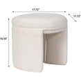 thumbnail image 3 of Boucle Ottoman, Round Sherpa Vanity Stool Chair, Small Upholstered Modern Teddy Footstool for Makeup, Living Room, Entryway, Bedroom, Beige, 3 of 6