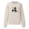 thumbnail image 5 of FASHOFT Cute Halloween Sweatshirt for Women Ghost Graphic Oversized Sweater Long Sleeve Crew Neck Pullover Tops Fall Winter Casual Holiday Hoodie Beige M, 5 of 6