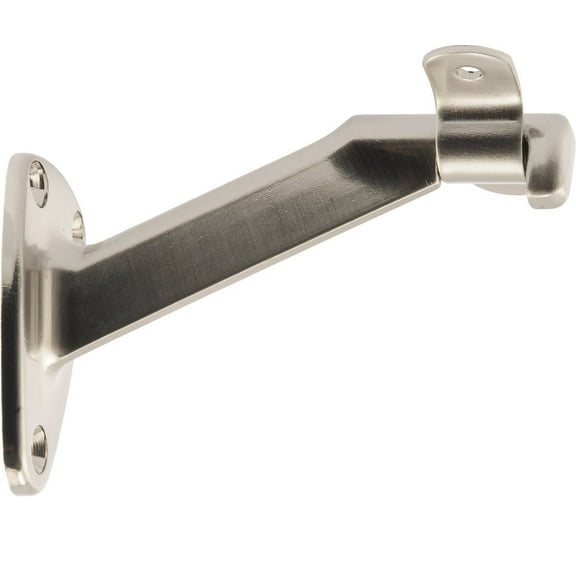 The Hillman Group The Hillman Group 853410 Handrail Bracket- Heavy Duty - Extended Neck - Satin Nickel 1-Pack