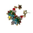 thumbnail image 1 of Pendientes de árbol de Navidad Pendientes de Navidad Disfraz navideño estético Estrella, 1 of 9