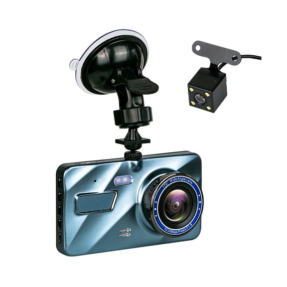 Momihoom Smart Touchscreen Dash Cam with 4-Inch HD Screen, 170° Dual Recording, G-Sensor, and 24-Hour Parking Monitor