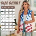thumbnail image 6 of Psesaysky USA Flag Print Blazer Vest for Women 4th of July Business Casual Sleeveless Open Front Suit Vest Lapel One Button Suit Waistcoat, Size 3XL, 6 of 6
