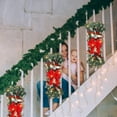 thumbnail image 5 of BJUTIR The Cordless Prelit Stairway Trim Christmas Wreaths For Front Door Holiday Wall Window Hanging Ornaments For Indoor Outdoor Home Xmas Decor, 5 of 9